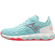 Turquoise - Women Racket Sport Shoes Mizuno Women's Enforce Tour Court Shoe, Turquoise-Pink