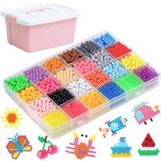 Waterbeads-kit med vattenpärlor i 34 färger, 8000 delar, rosa