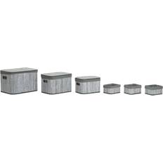 Polyester Kurve Dkd Home Decor White Grey Bamboo MDF Wood Basket 3pcs