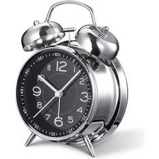 Retro Twin Bell Alarm Tyst Väckarklocka