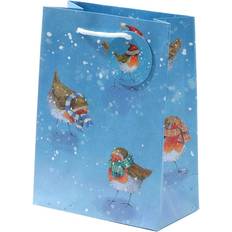 Blue Gift Bags Puckator Jan Pashley Robin Christmas Medium Gift Bag