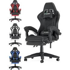 Black Ergonomic Gaming Chair with Footrest
