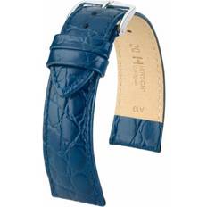 Hirsch Ure Hirsch Crocograin 18mm Medium Blue Leather 12302880-2-18
