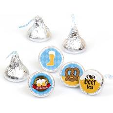 Oktoberfest Party Supplies Big Dot of Happiness Oktoberfest Beer Festival Round Candy Sticker Favors 1 sheet 108 Blue Blue