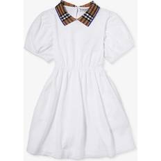 Burberry Kids White Check Collar Dress WHITE 8Y