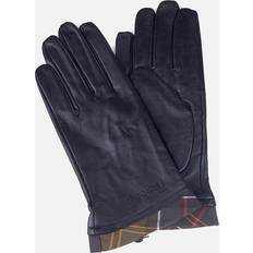 Black Gloves Barbour Women's Tartan Trimmed Leather Gloves Black/Classic