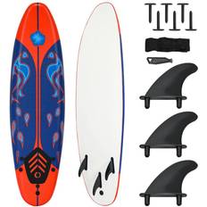 Windsurfing Costway 6' Surfboard Foamie Body Surfing Board W/3 Fins & Leash Red Red