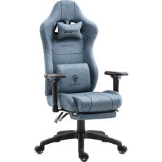 Gaming Chairs Dowinx Dowinx Gaming Chair Denim Fabric with Pocket Spring Cushion, Ergonomic Computer Chair with Massage Lumbar Support and Footrest, Comfortable Reclining Game Office Chair 300lbs for Adult and Teen, Blue