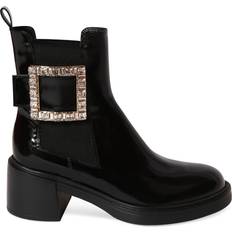 Patent Leather Chelsea Boots Roger Vivier 65mm Hohe Lacklederstiefel "viv Schwarz