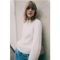 White - Women Tops H&M Ladies White Rib-knit jumper