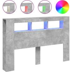 Cabeceros vidaXL LED Gris Hormigón 160x18.5x103.5 cm Madera Multicapa Cabecero