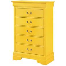 Yellow Chest of Drawers Glory Furniture Bolt Louis Phillipe 5 Wood Brown/Green Chest of Drawer