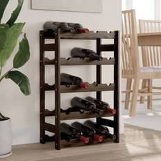 Black Wine Racks vidaXL for 20 Bottles Wood Wine Rack