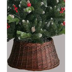 Shop4allsorts Natural Wicker Christmas Tree Skirt Woven Wicker Tree Ring 53cm Christmas Tree Skirt