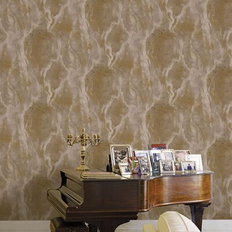 Wallpapers Rosalind Wheeler Galerie Opulence Gold Marble Texture Embossed Wallpaper