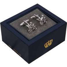 Rhodium Cufflinks Harvey Makin Harvey Makin Rhodium Plated Cyclist Cufflinks Silver