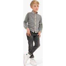 Grey Shirts Children's Clothing Angel & Rocket Angel & Rocket Kids' Pocket Shirt, Grey