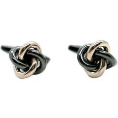 Pink Cufflinks David Van Hagen Knot Cufflinks Grey/Rose Gold