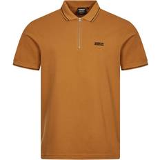 Barbour Brown Polo Shirts Barbour Dean Polo Shirt Desert Beige