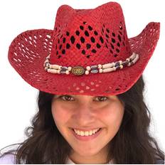 Red Hats Straw Cowboy Hat Men Cowgirl Hats Women Sun Hat Sombreros Vagueros Classic Western Accents