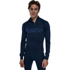 Blåa - Gång & Vandring - Herr Underställstoppar Swix Men's RaceX Merino Half Zip, S, Dark Navy