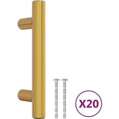 vidaXL gold, 64 mm/ 20 Cabinet Handles Door Drawer Pull Steel