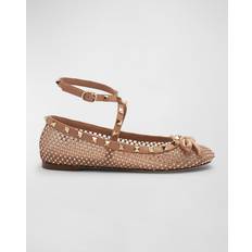 Mujer - Rosa Bailarinas Valentino Garavani Rockstud Mesh Ballerina With Crystals Women