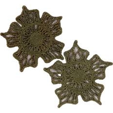 Green Place Mats Esselle Severn Jute Star Crochet Place Mat Green