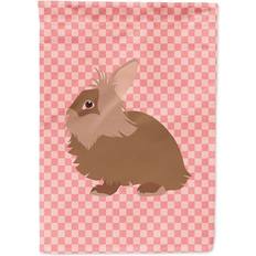 Garden & Outdoor Environment Caroline's Treasures BB7960CHF Lionhead Rabbit Pink Check Flag
