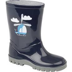 26½ Bottes en caoutchouc StormWells Helicopter PVC Wellington Boots - Bleu/Gris/Multicolore