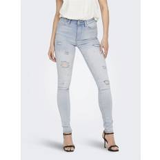 Dame - Turkise Jeans Only Onlforever Highwaisted Destroyed Skinny Fit Jeans