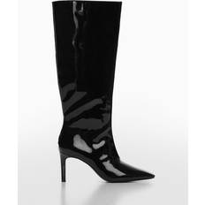 Mango Shoes Mango mid length heeled boot in black7