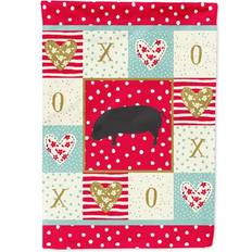 Garden & Outdoor Environment Caroline's Treasures Devon Large Black Pig Love Canvas House Size Outdoor-Flags Multicolor