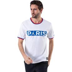 Jordan X Psg Tee White/Hyper Cobalt, Male, Kläder, T-shirt, Vit