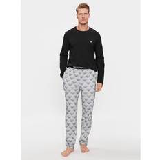 Emporio Armani M Sleepwear Emporio Armani Men's Pattern Mix Pajama Set, Eagle Print/Black