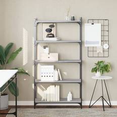 Black Book Shelves vidaXL 5-Tier Engineered Book Shelf