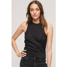 Laine Débardeurs Superdry Merino-Tanktop Women's Rundhalsausschnitt Schwarz