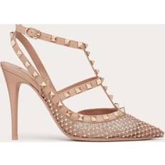 Valentino Garavani Pink Rockstud Mesh Heels MZQ Silk/Rose Cannel IT