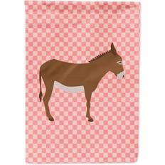 Garden & Outdoor Environment Caroline's Treasures BB7849CHF Cotentin Donkey Pink Check Flag