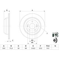 Friction Breaking Bosch Bremsscheibe KIA 0 986 479 F43