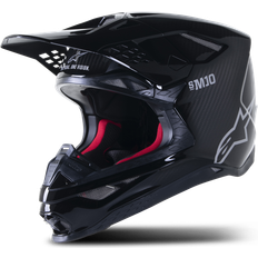 Casco de Cross Alpinestars Supertech SM10 Mips Solid Negro-Carbón Brillante