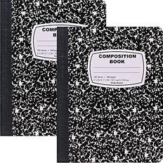 Enday Marble Composition Notebook Wide Ruled Black White 100 Sheets 2 Pack
