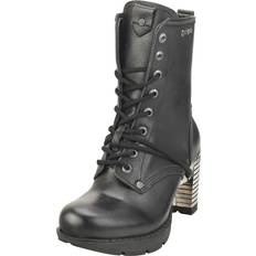 New Rock Laarzen New Rock Womens Ladies Black Leather Gothic Trail Boots- TR001-S1