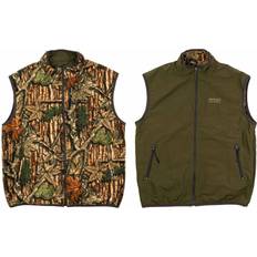 Green Vests Gramicci Khaki Stand Collar Reversible Vest Leaf Camo