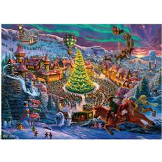 Jigsaw Puzzles Ceaco Zac Kinkade Classic Christmas Santa's North Pole 1000 Piece Jigsaw Puzzle