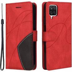 MTP Products Bi-Color Series Samsung Galaxy A12 Etui med Pung Rød