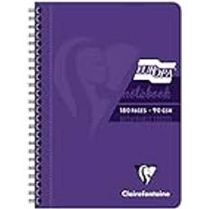 Purple Notepads Clairefontaine Europa Notebook 5813Z A5 Ruled Spiral Bound Cardboard