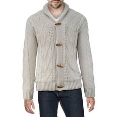 Men - White Cardigans XRay Men's Cable Knit Shawl Collar Cardigan Cream