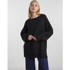 Pieces Nancy Loose O-Neck Knit - Musta