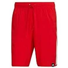 adidas Herren Classic-Length 3-Streifen Badeshorts Rot